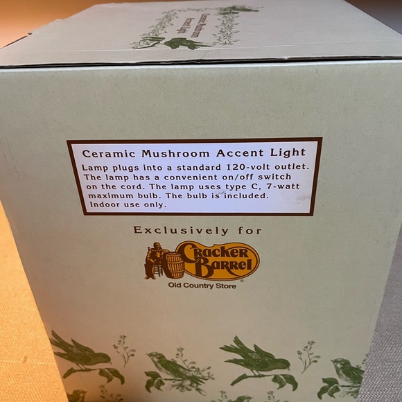 Cracker Barrel Mushroom Accent Light, 9” Tall, Green & White, Mushroom Decor - Picture 8 of 8